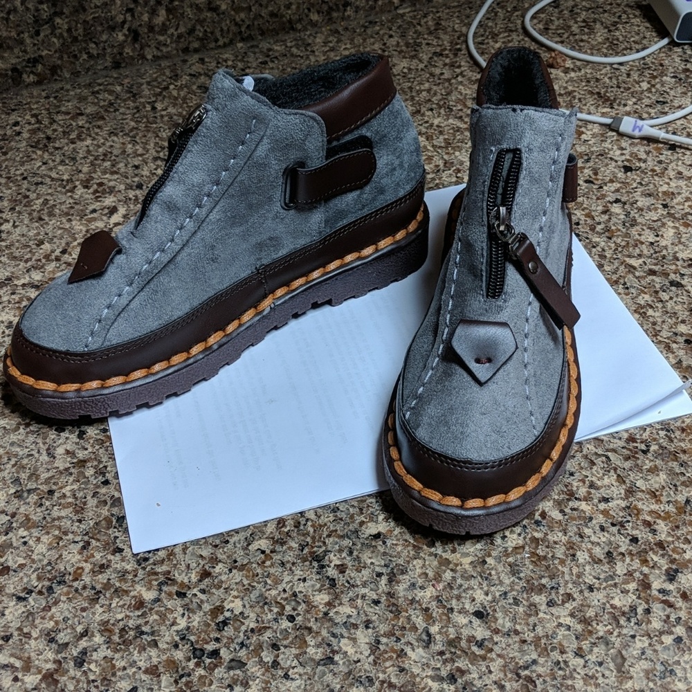 COPY - Brand new grey soft ankle boots will fit size 6-6.